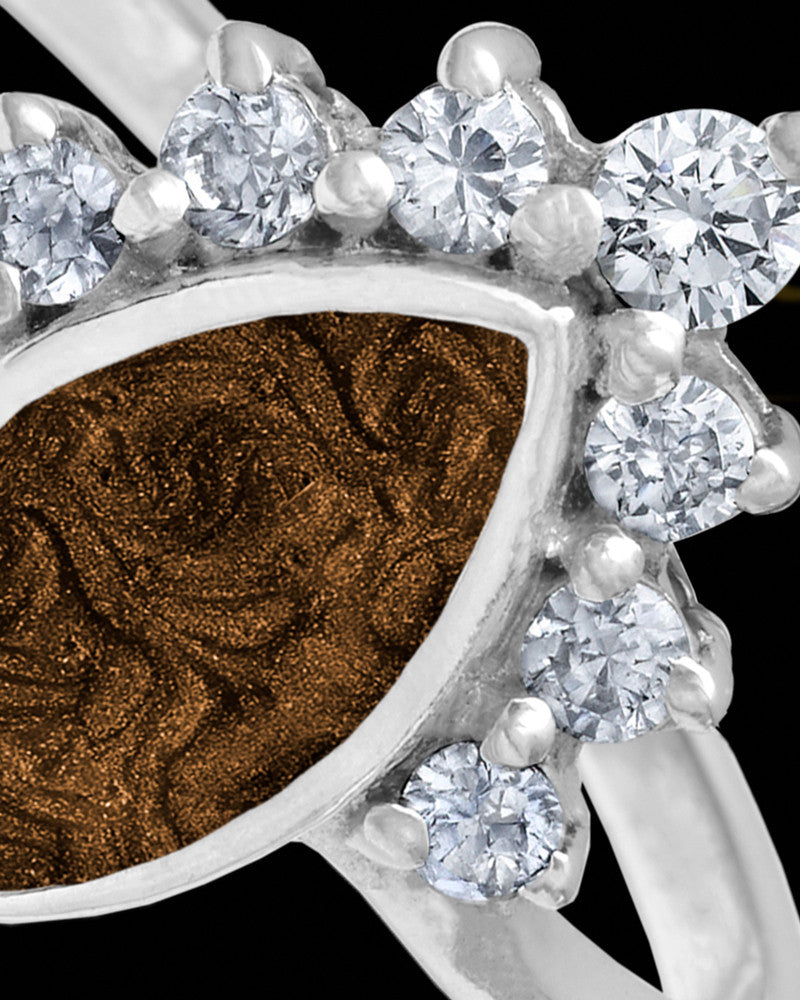 Ladies Loyola with Coffee Silver Ash Ring