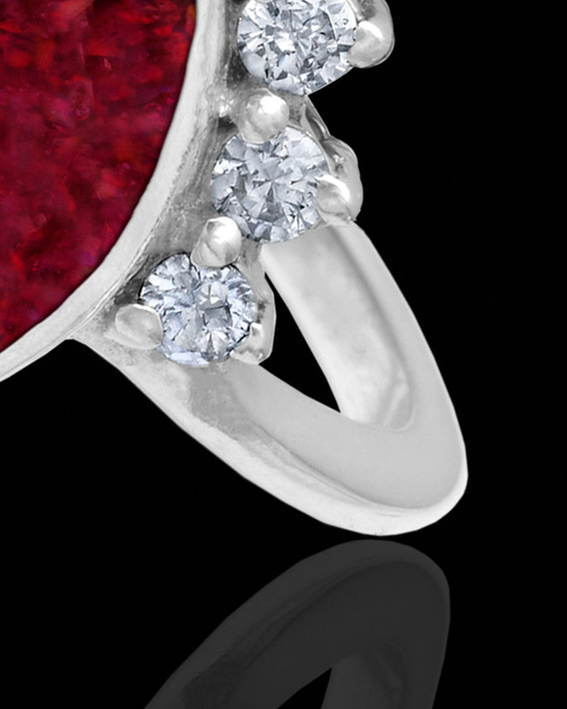 Ladies Loyola Garnet Pearl Opal Silver Ash Ring