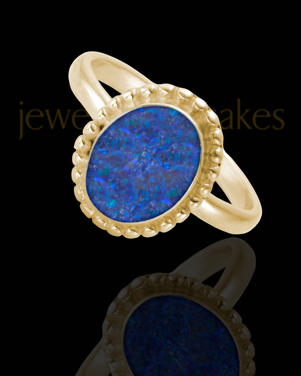 Solid 14K Gold Ladies Carrollton Ocean Tide Opal Ash Ring
