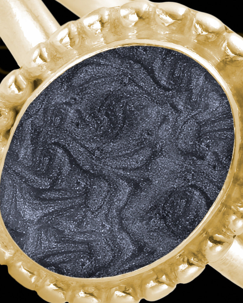Solid 14K Gold Ladies Carrollton with Graphite Ash Ring