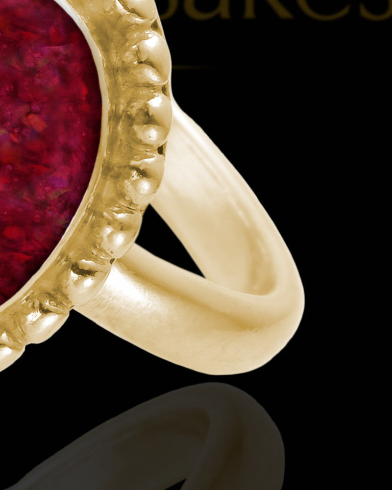 Solid 14K Gold Ladies Carrollton Garnet Pearl Opal Ash Ring
