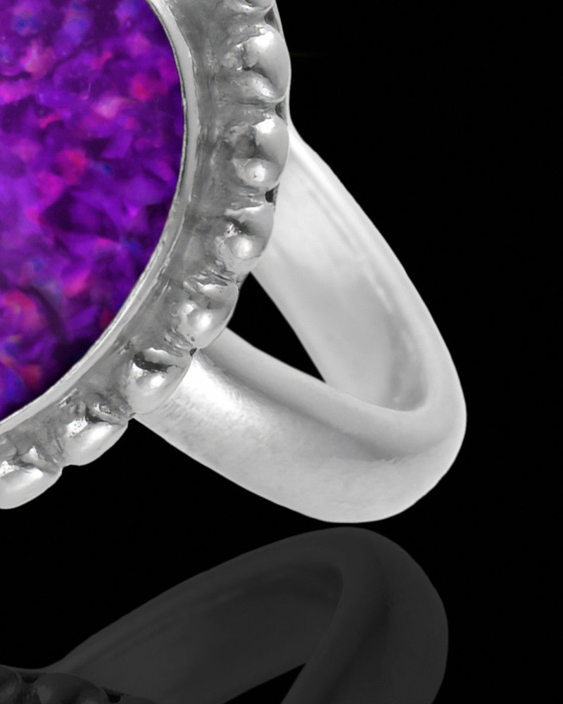 Ladies Carrollton Orchid Pearl Opal Silver Ash Ring