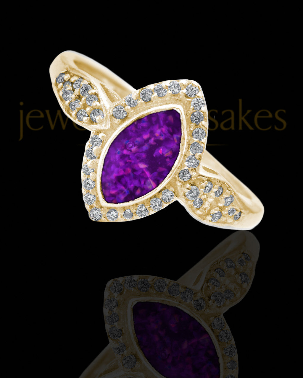 Solid 14K Gold Ladies Prentiss Orchid Pearl Opal Ash Ring