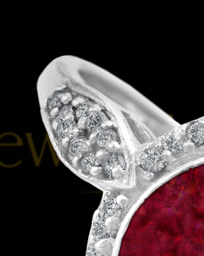 Ladies Prentiss Garnet Pearl Opal Silver Ash Ring