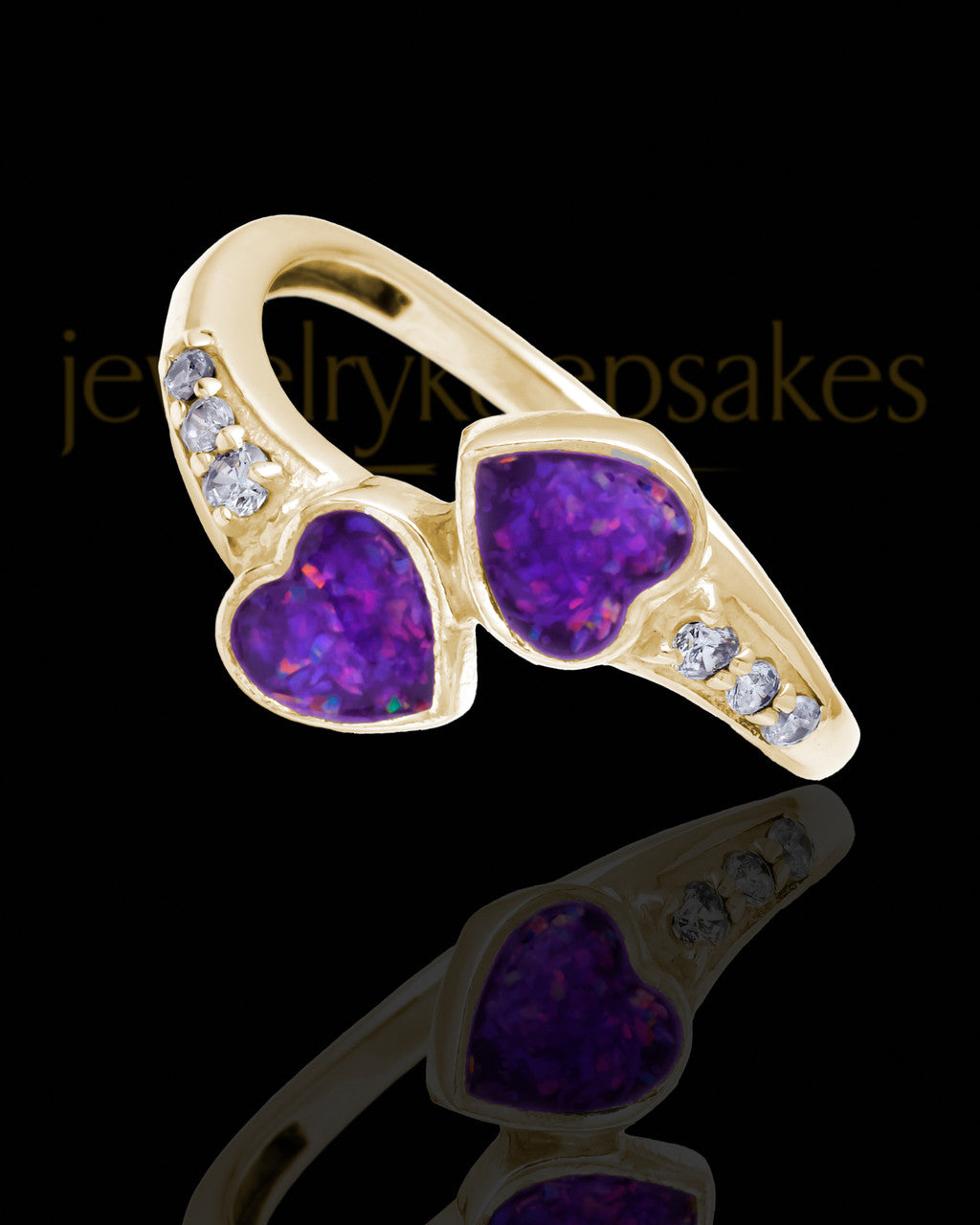 Solid 14K Gold Ladies Isadora Orchid Pearl Opal Ash Ring