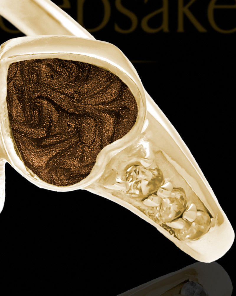 Solid 14K Gold Ladies Isadora with Coffee Ash Ring