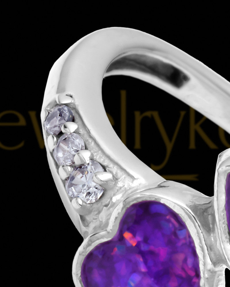 Ladies Isadora Orchid Pearl Opal Silver Ash Ring