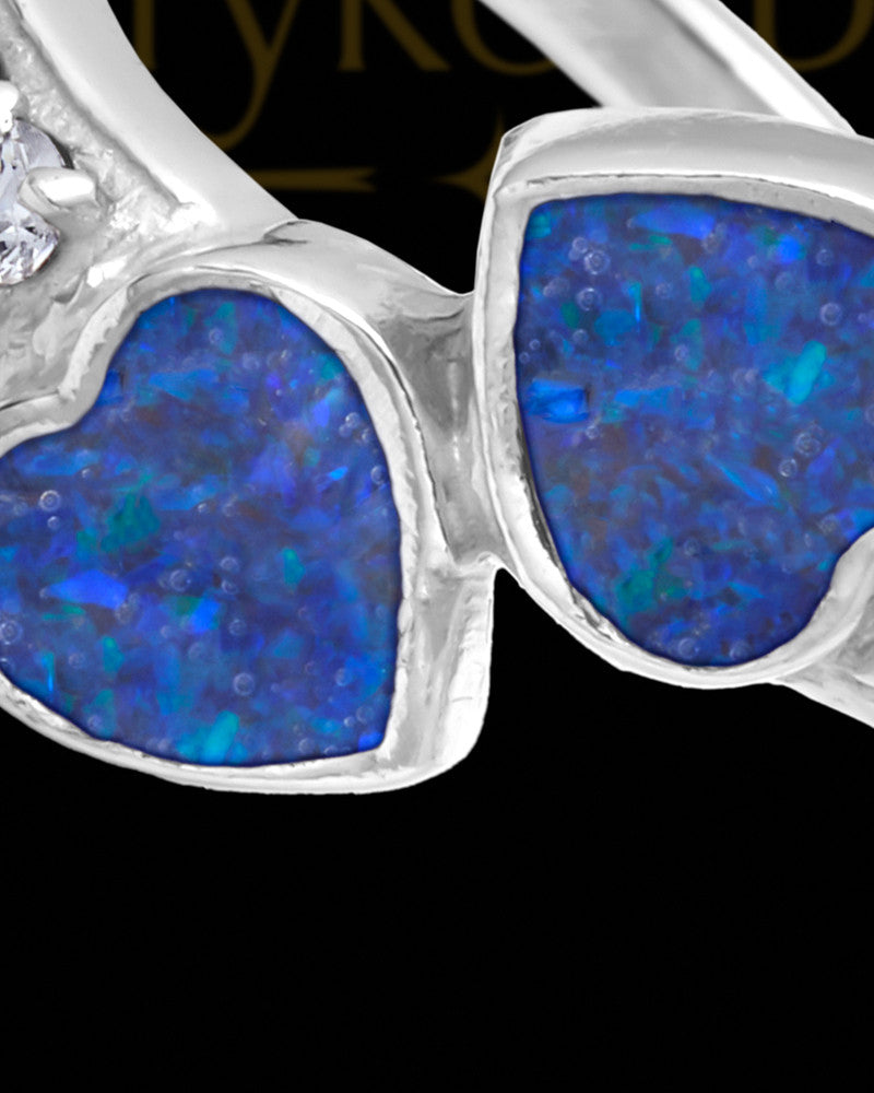Ladies Isadora Ocean Tide Opal Silver Ash Ring