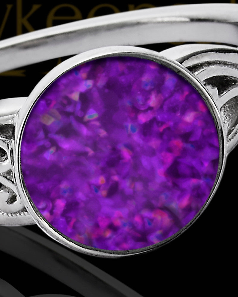 Ladies Abigail Orchid Pearl Opal Silver Ash Ring