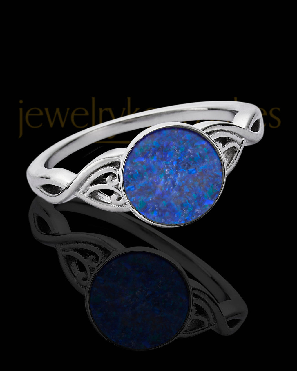 Ladies Abigail Ocean Tide Opal Silver Ash Ring