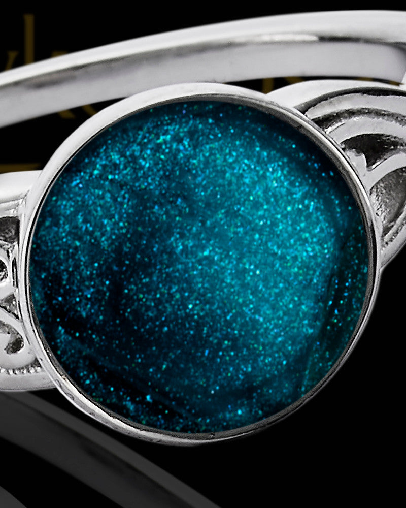 Ladies Abigail with Teal Silver Ash Ring