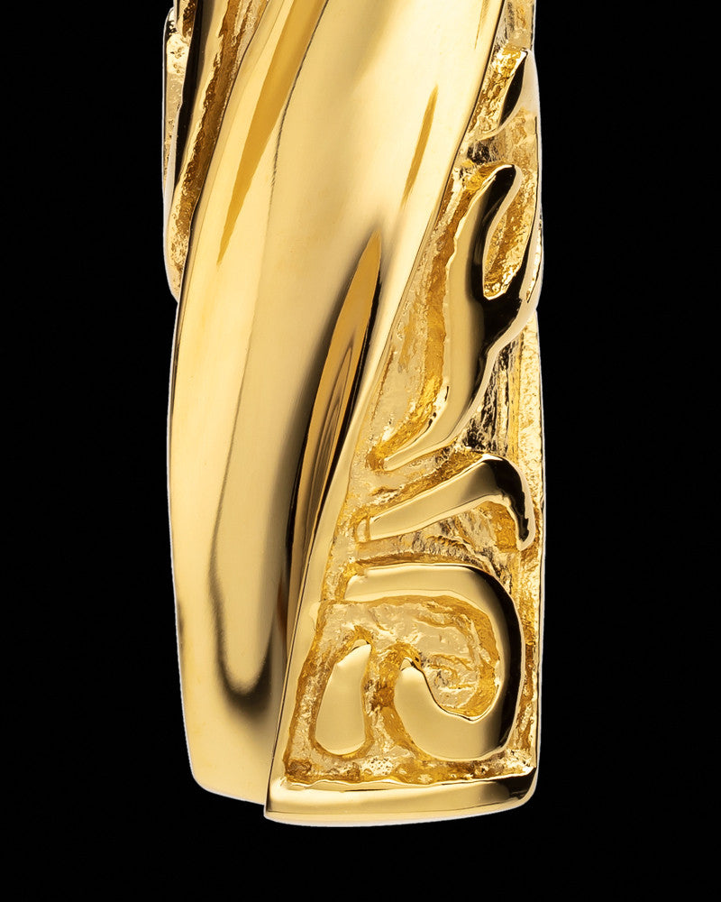 Gold Plated Stainless Turned Cylinder Cremation Jewelry