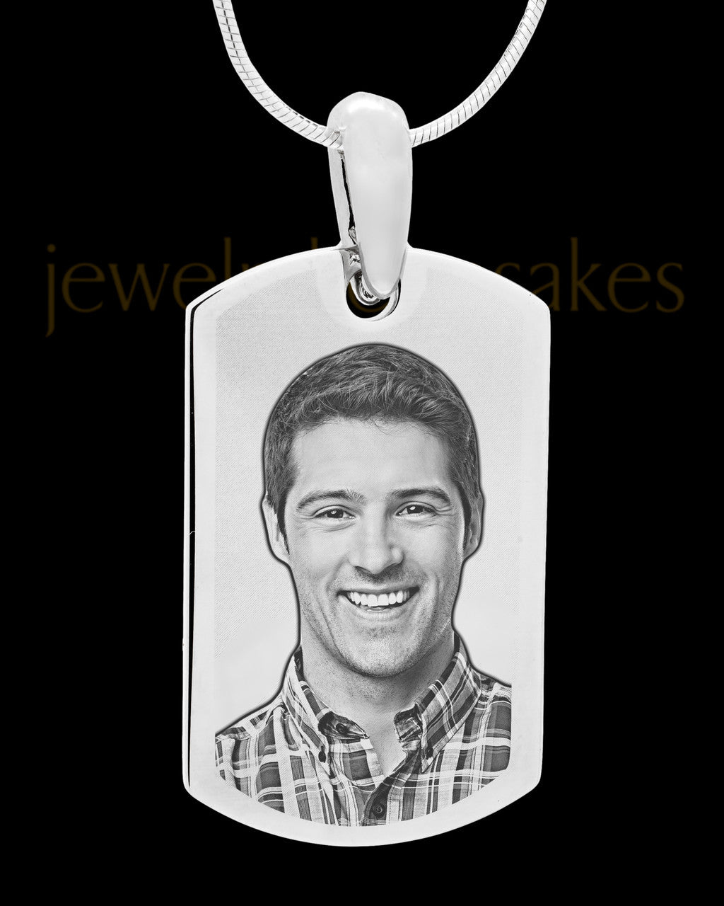 Photo Engraved Stainless Steel Small Dog Tag