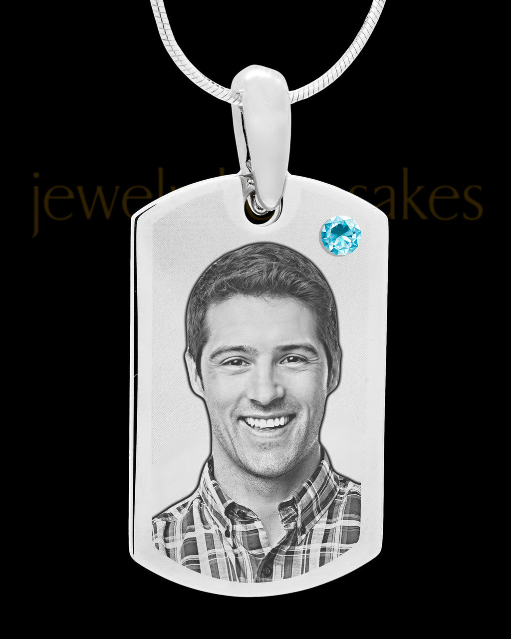 March Stainless Photo Small Dog Tag