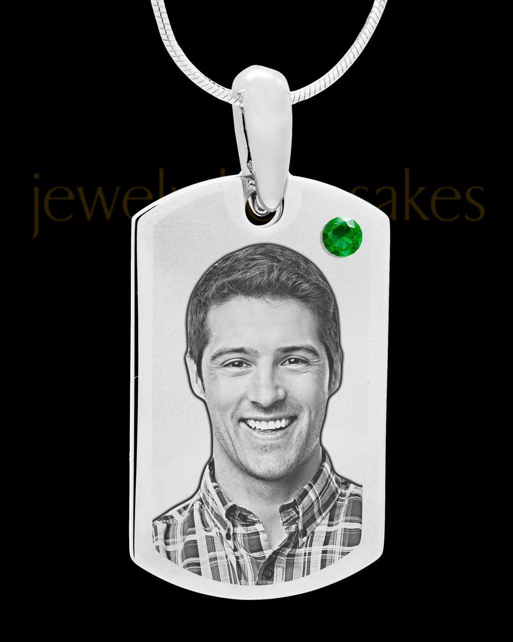May Stainless Photo Small Dog Tag