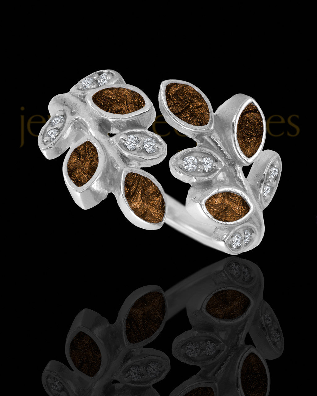 Ladies Felicity with Coffee Silver Ash Ring