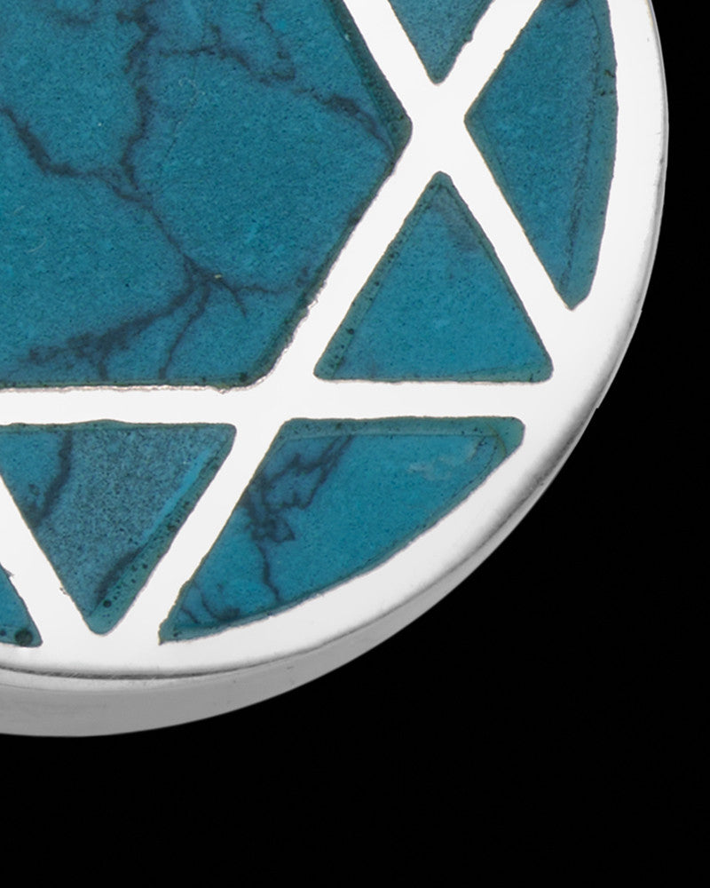 Sterling Silver Turquoise Filled Star Of David Charm For Ashes