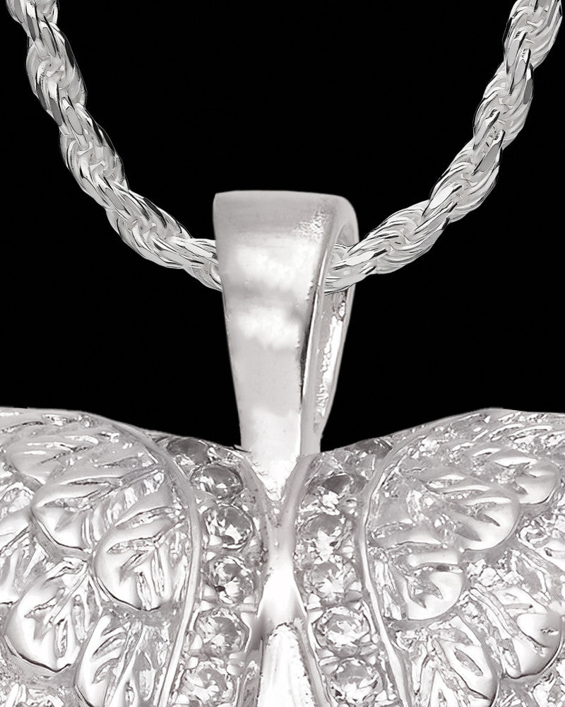 Sterling Silver Veiled Heart Cremation Necklace