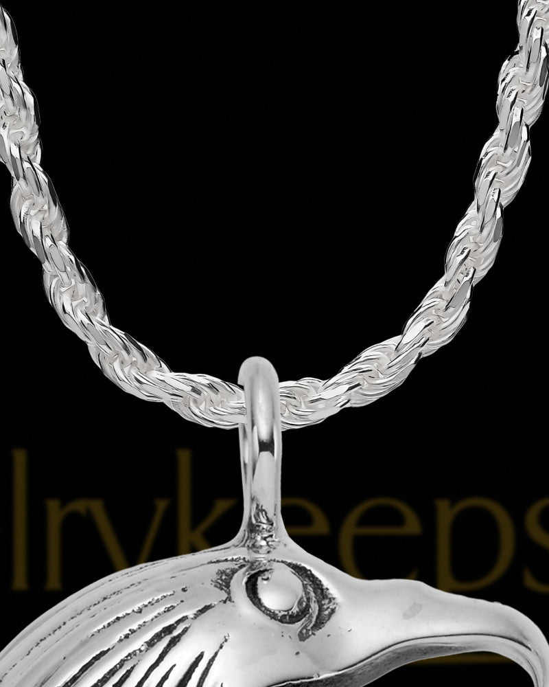 Sterling Silver Noble Eagle Cremation Necklace