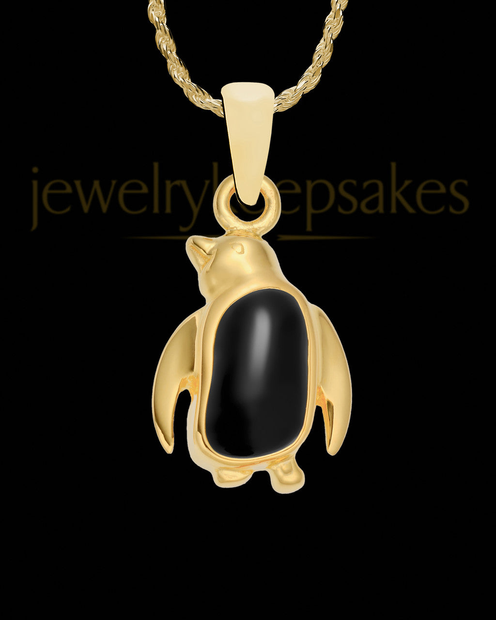 Gold Plated Prideful Penguin Cremation Necklace