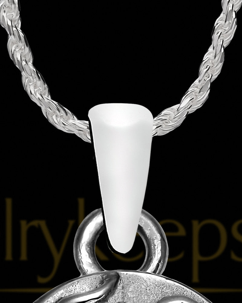 Sterling Silver Infinite Round Photo Locket Cremation Necklace