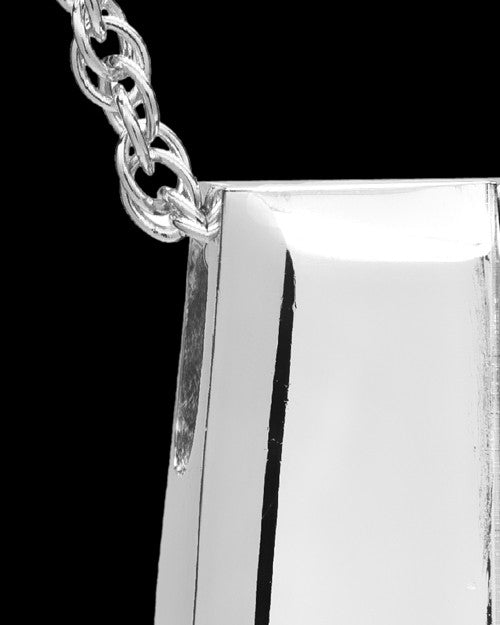 14K White Gold Shimmer Rectangle Cremation Necklace