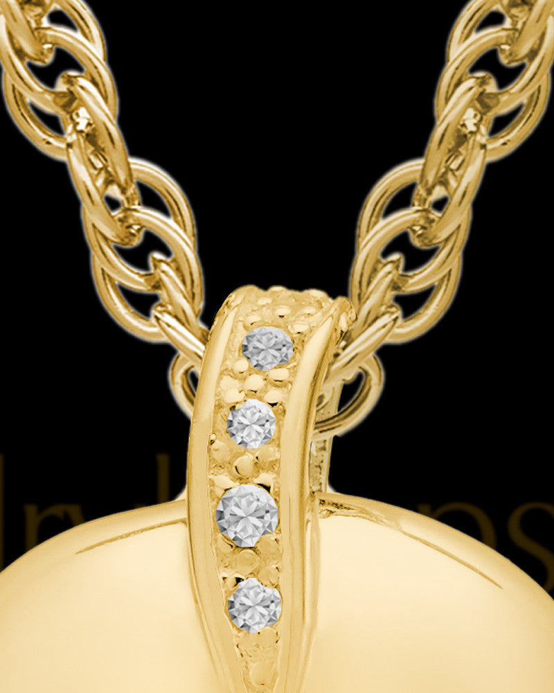 Cremation Pendant 14K Gold Elliptical Heart Keepsake