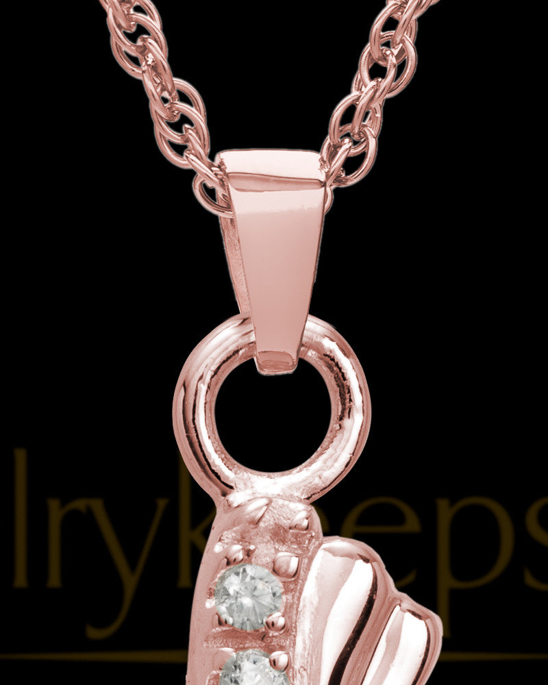 Pendant Keepsake 14K Rose Gold Quartz Cross