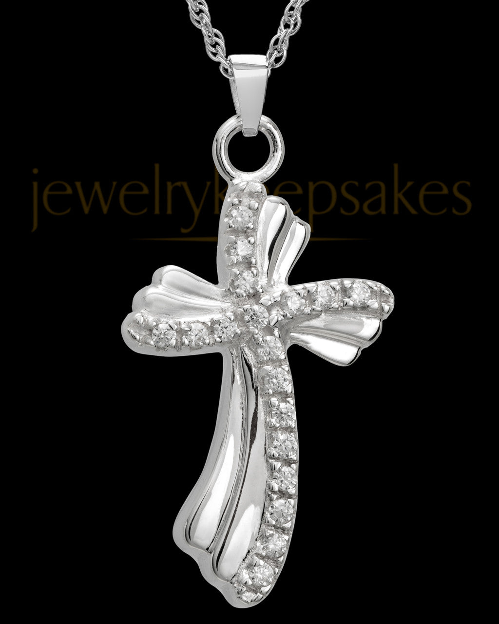 Pendant Keepsake Urn Sterling Silver Quartz Cross