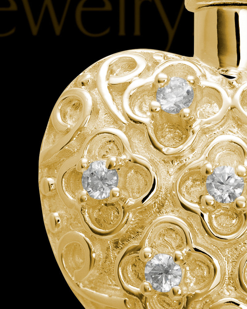 Necklace Urn 14K Gold Twinkle Heart