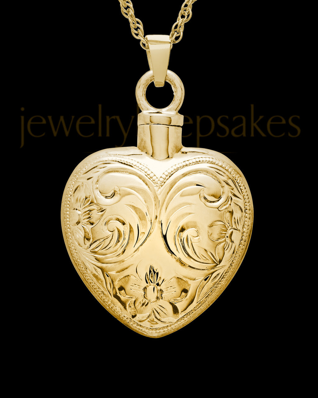 Cremation Urn Locket Gold Plated Spirit Heart