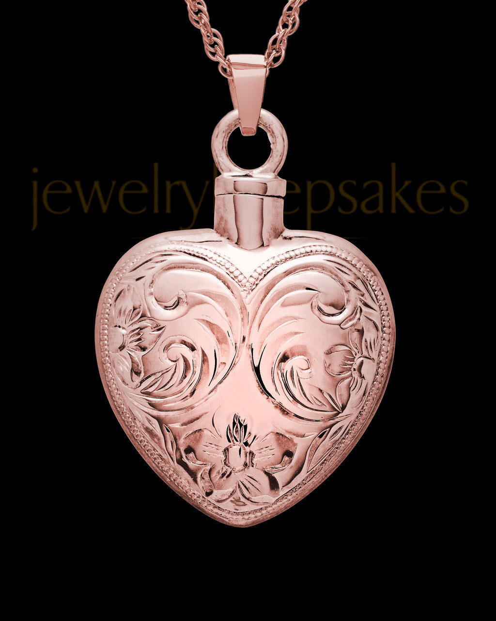 Cremation Urn Locket 14K Rose Gold Spirit Heart