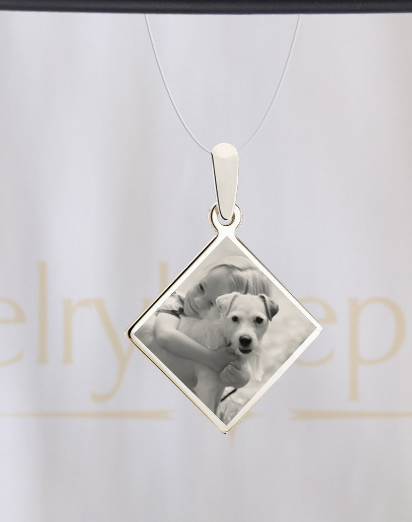 Diamond Stainless Pet Reflection Picture Jewelry