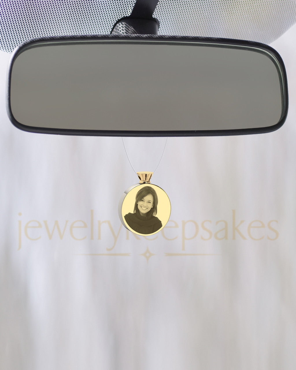 Photo Engraved Stainless Gold Plated Cremation Reflection Pendant