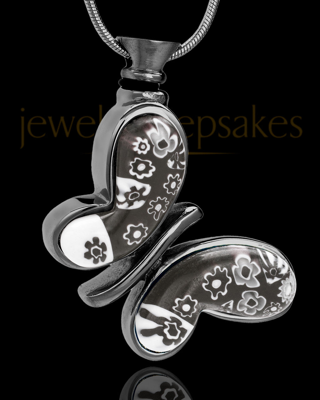 Black Plated Butterfly Fly Away Jewelry Urn