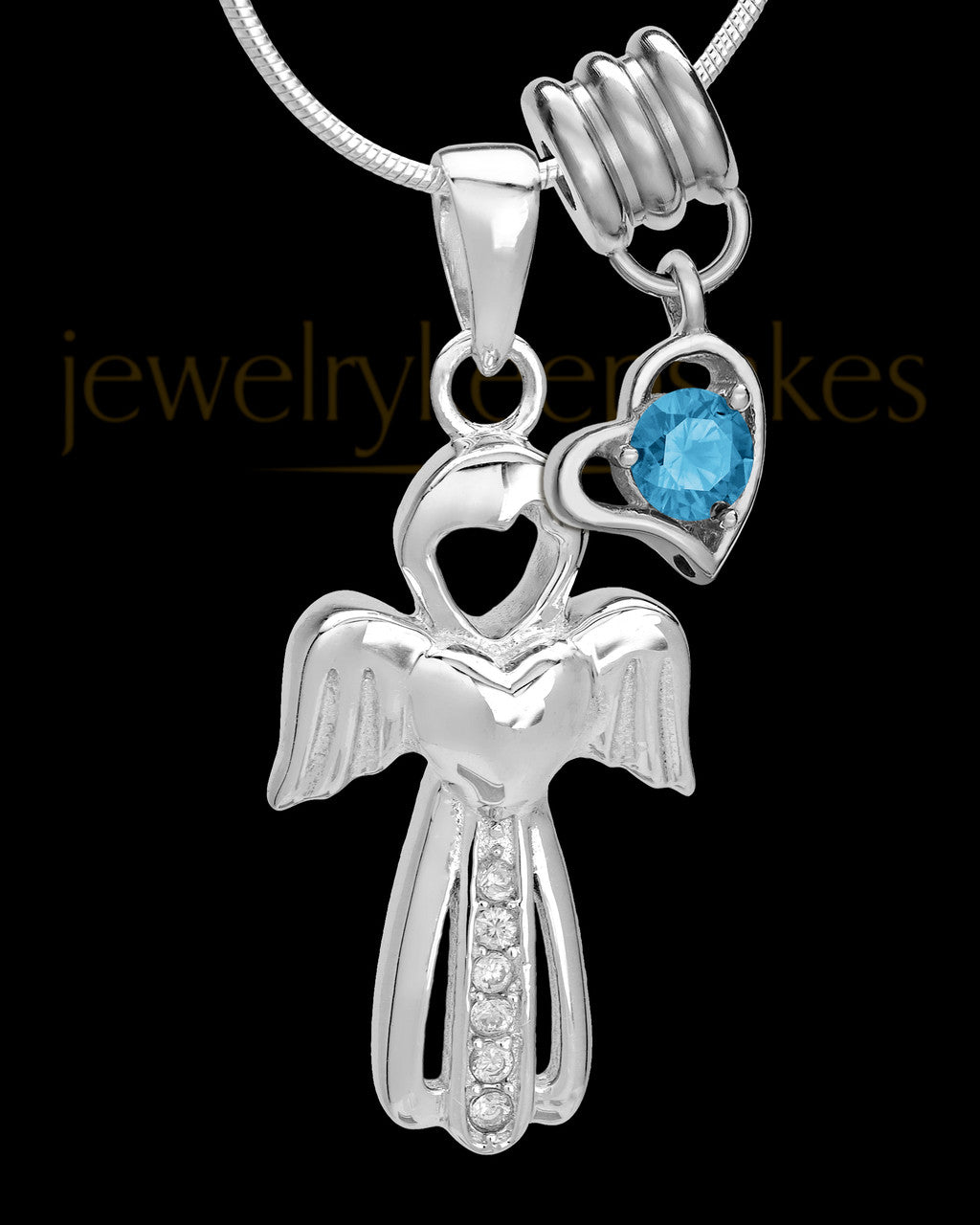 Sterling Silver December Heavenly Attendant Cremation Urn Pendant