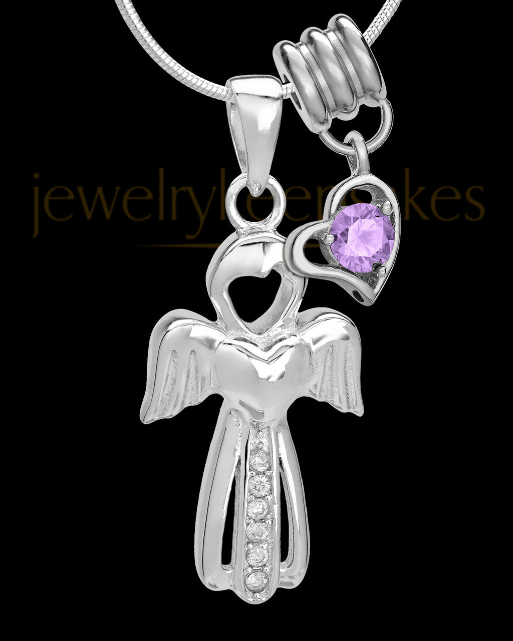 Sterling Silver June Heavenly Attendant Cremation Urn Pendant