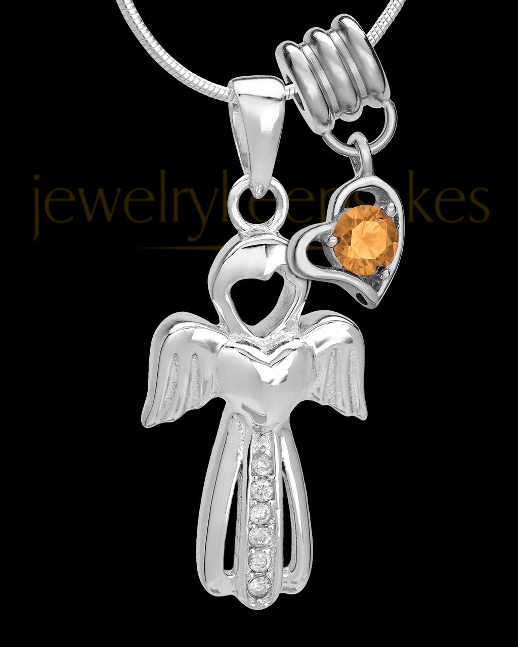 Sterling Silver November Heavenly Attendant Cremation Urn Pendant