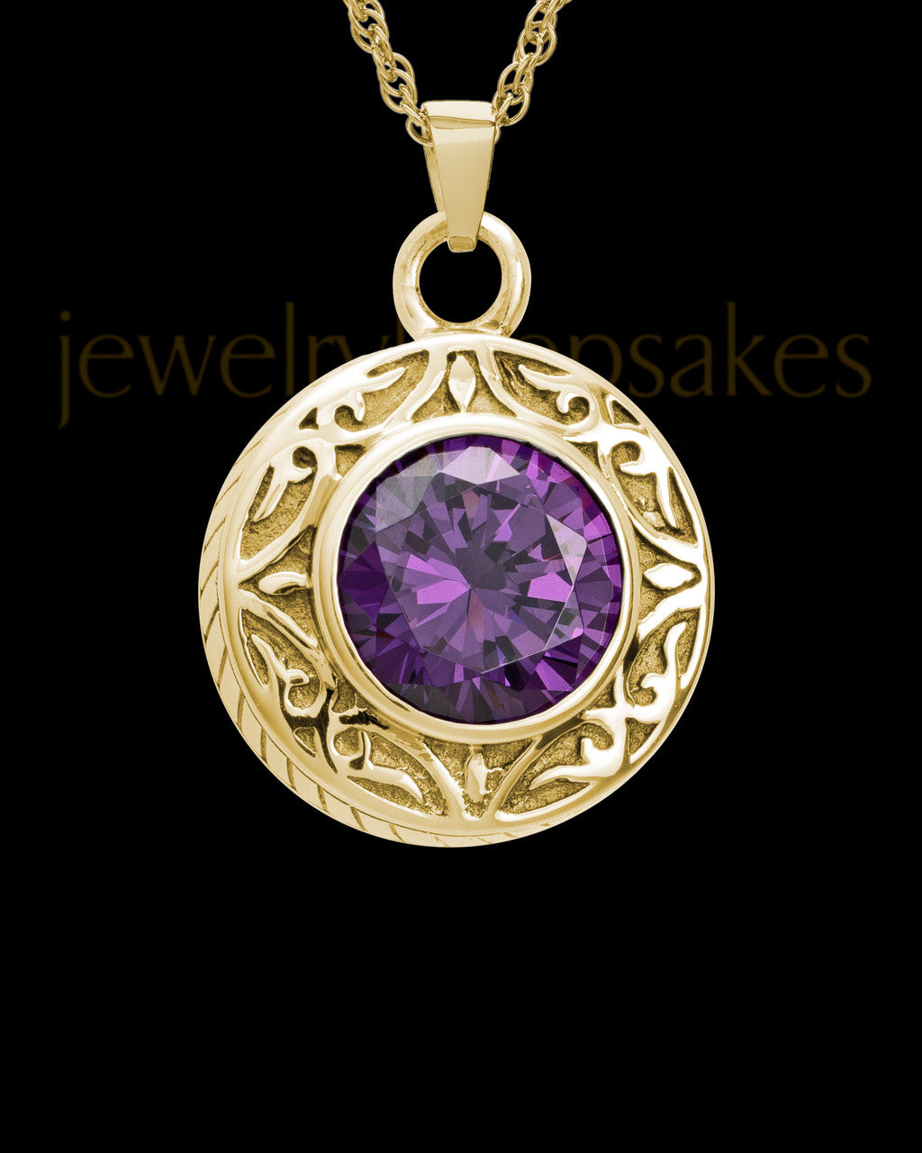 Keepsake Cremation Jewelry Gold Vermeil Plum
