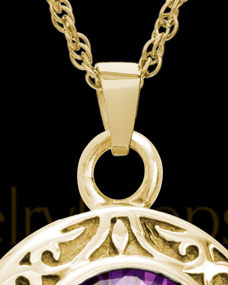 Keepsake Cremation Jewelry 14K Gold Plum