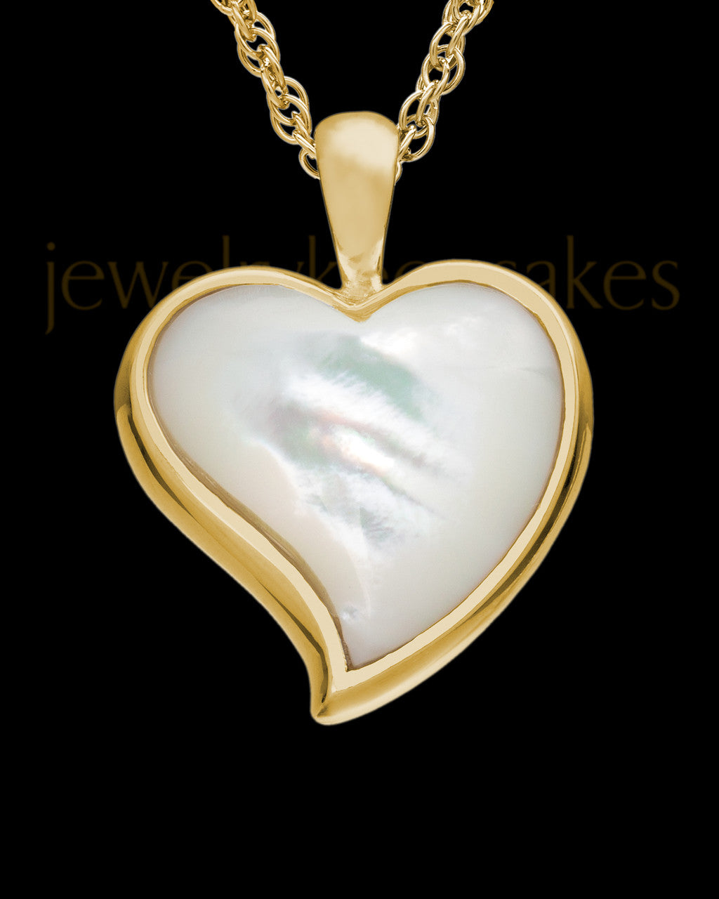 Cremated Remains Jewelry 14K Gold Dewy Heart