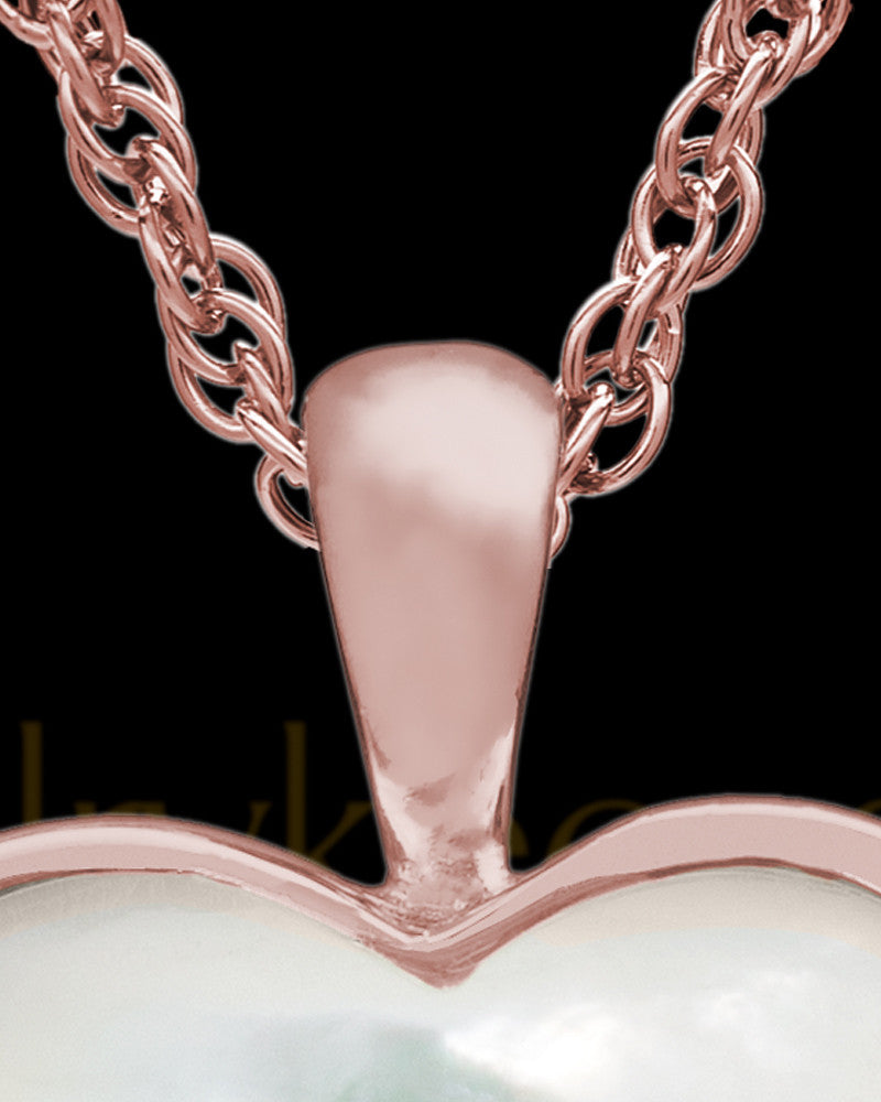 Cremated Remains Jewelry 14K Rose Gold Dewy Heart