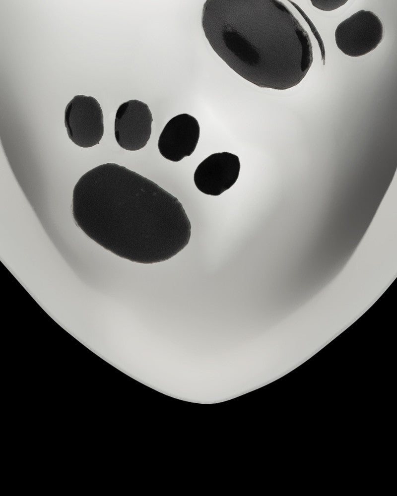 Pet Urn Jewelry 14K White Gold Paws on Heart Keepsake