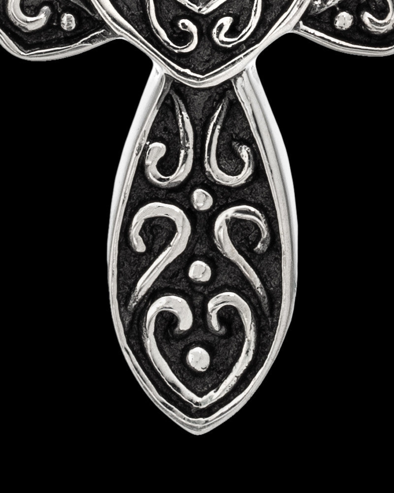 Cremation Pendant 14K White Gold Cathedral Cross Keepsake
