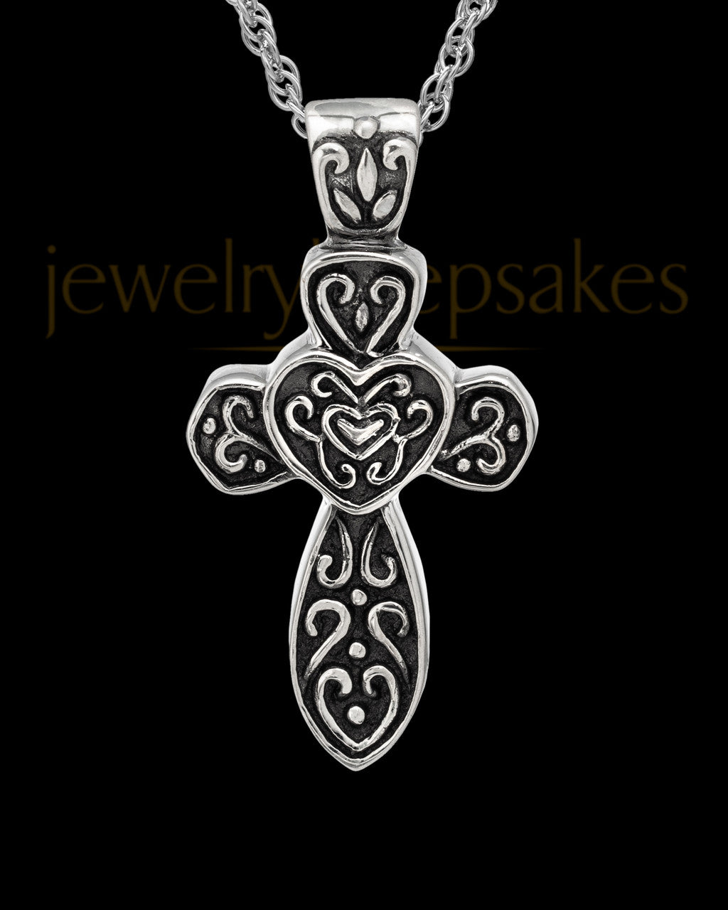 Cremation Pendant Sterling Silver Cathedral Cross Keepsake