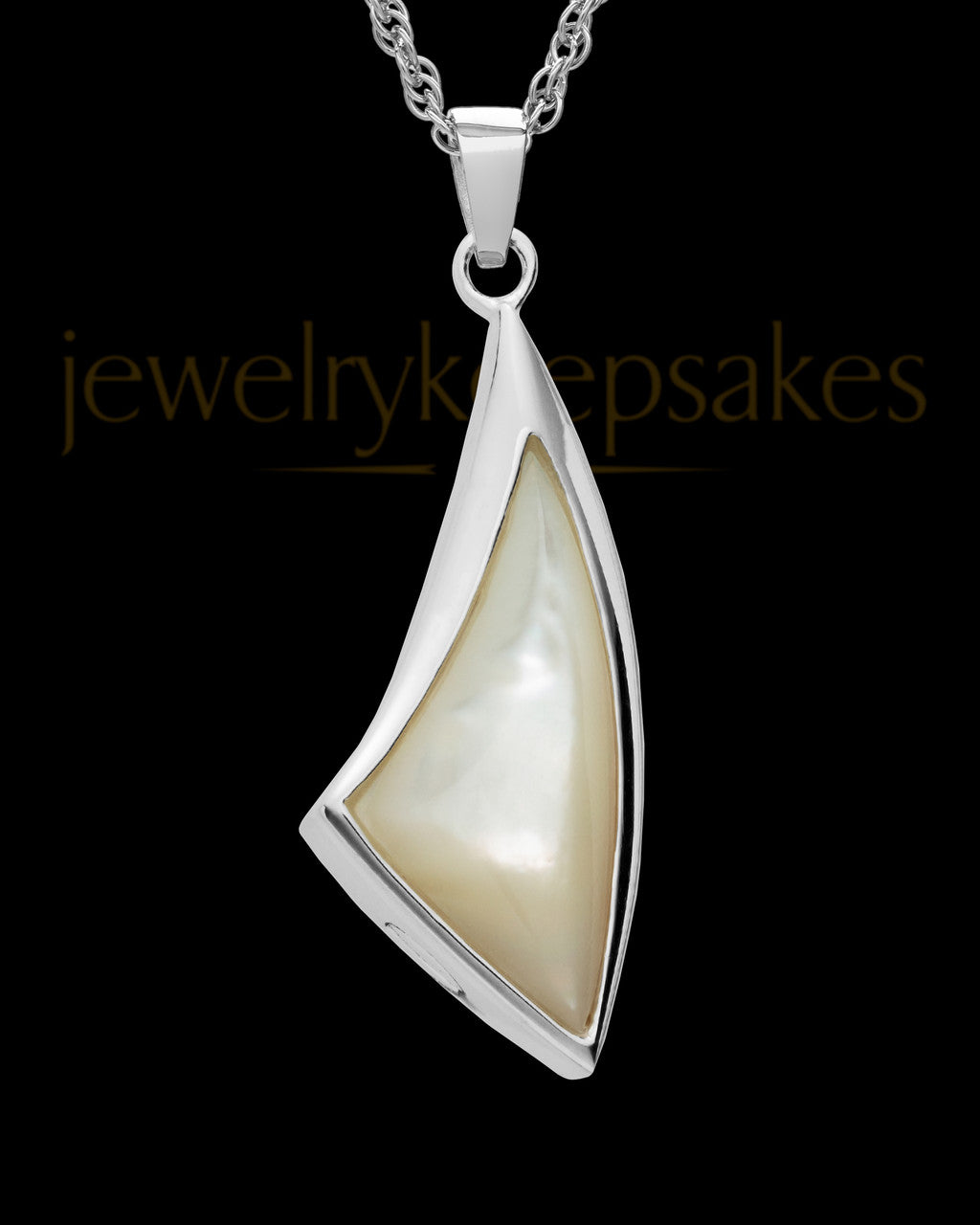Cremation Charm 14K White Gold Sail Away Keepsake