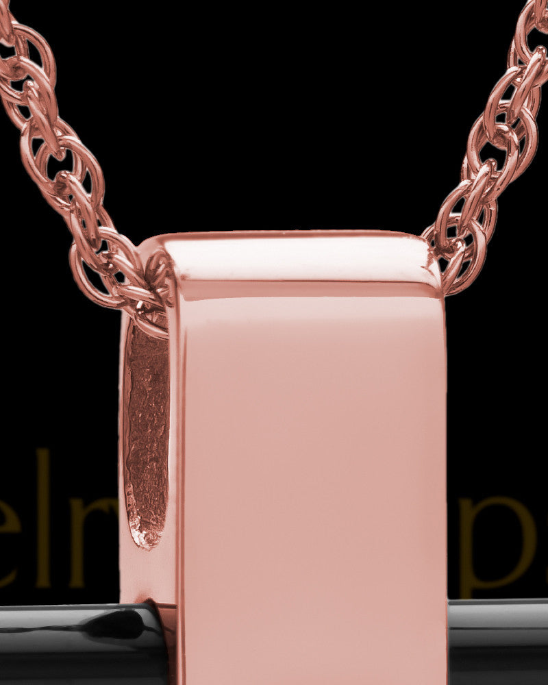 Necklace Urn 14K Rose Gold Barred Cross Keepsake