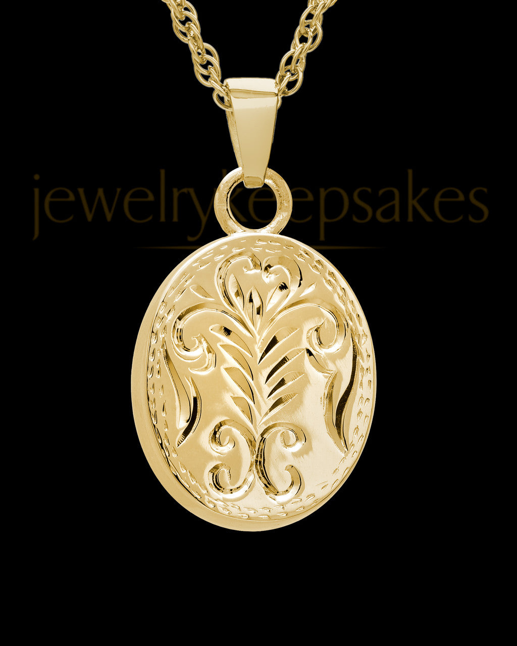 Cremation Ash Jewelry 14K Gold Plated Majesty Round Keepsake