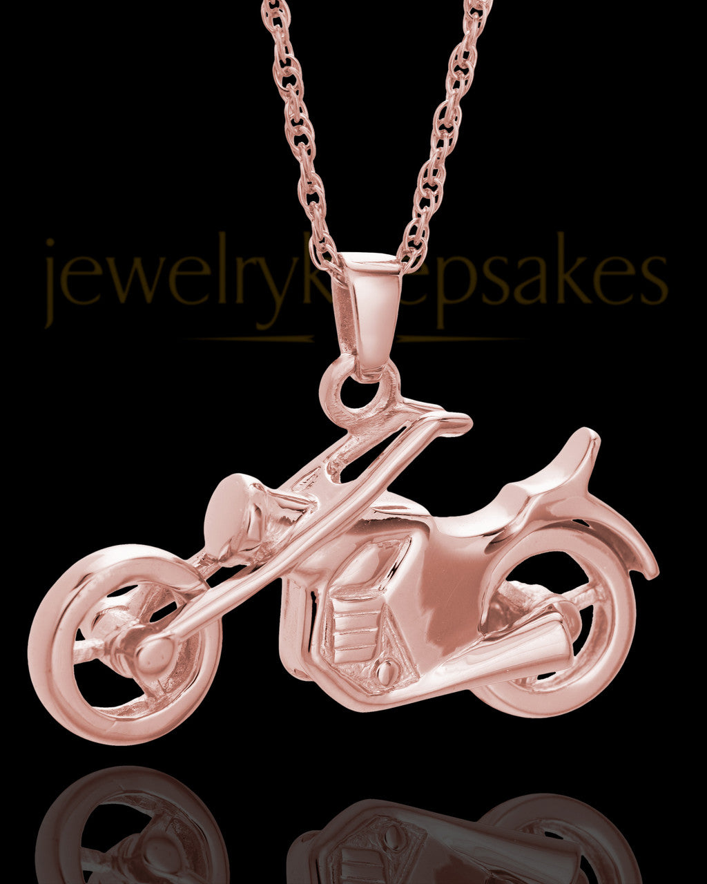 Cruisin Motorcycle Urn Pendant in 14K Rose Gold