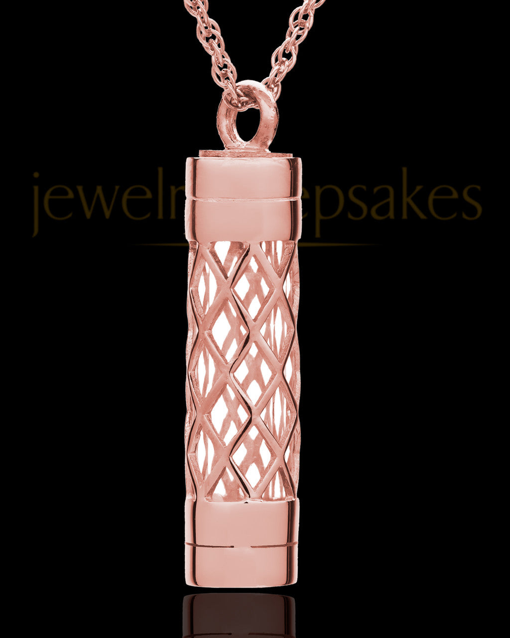 14K Rose Gold Adoration Cylinder Cremation Pendant